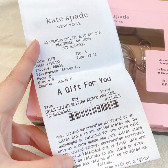 Kate Spade Sliver glitter airpod pro case - Picture 12 of 12